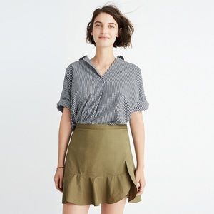 Madewell ruffle skirt in expat olive size 4